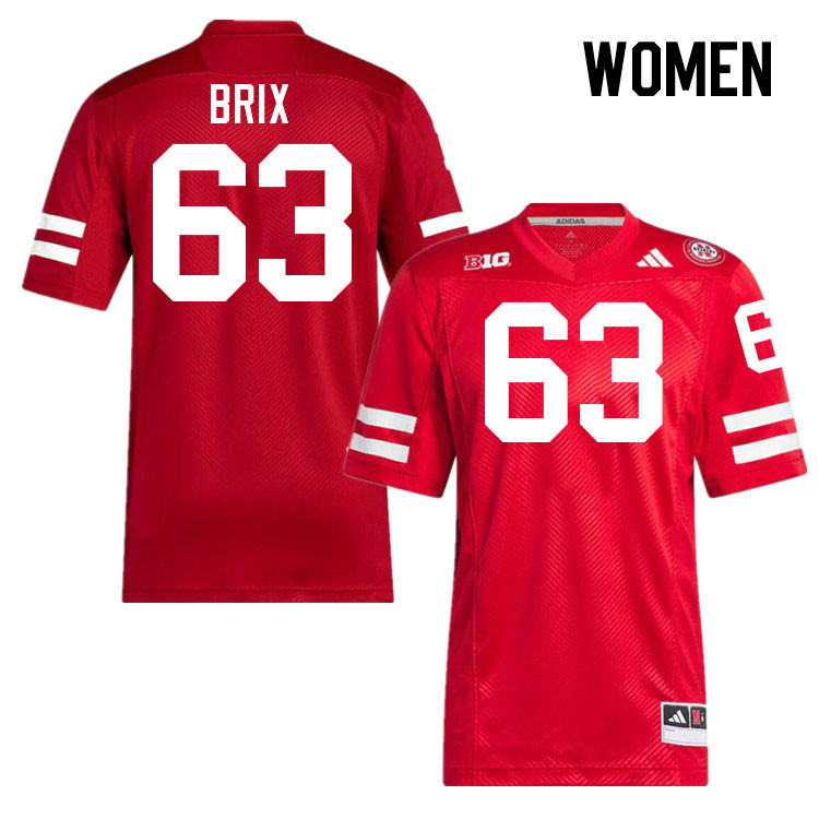 Women #63 Grant Brix Nebraska Cornhuskers College Football Jerseys Stitched Sale-Scarlet